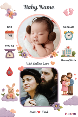 Personalized Gifts-Baby Birth Metal Print